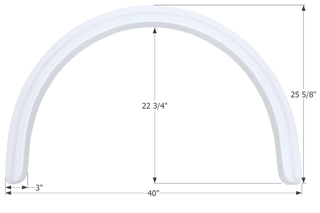 12123 – ICON Fender Skirt, Vehicle Fitment: Various Four Winds Hurricane Models 40 Inch Length x 25-5/8 Inch Height P...